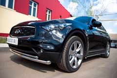 Защита переднего бампера D63/42 (Дуга) для Infiniti FX37-QX70 2010-