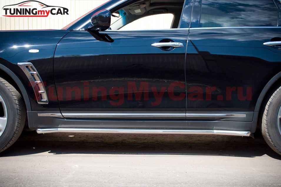 Пороги труба D42 (вариант 1) для Infiniti FX37-QX70 2010-