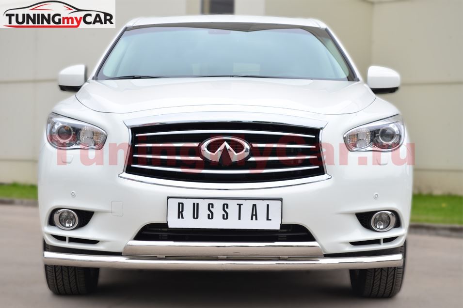 Защита переднего бампера D63 (секции) 75х42 (дуга) для Infiniti JX35-QX60 2013-