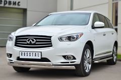 Защита переднего бампера 75х42 (дуга) 75х42 (дуга) для Infiniti JX35-QX60 2013-