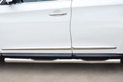 Пороги труба D76 с накладкой (вариант 3) для Infiniti JX35-QX60 2013-