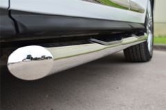 Пороги труба D76 с накладкой (Вариант 1) для Infiniti JX35-QX60 2013-