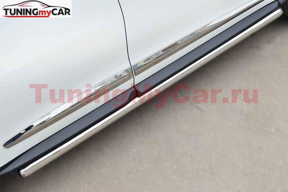 Пороги труба D63 (Вариант 3) (Гибрид) для Infiniti JX35-QX60 2013-
