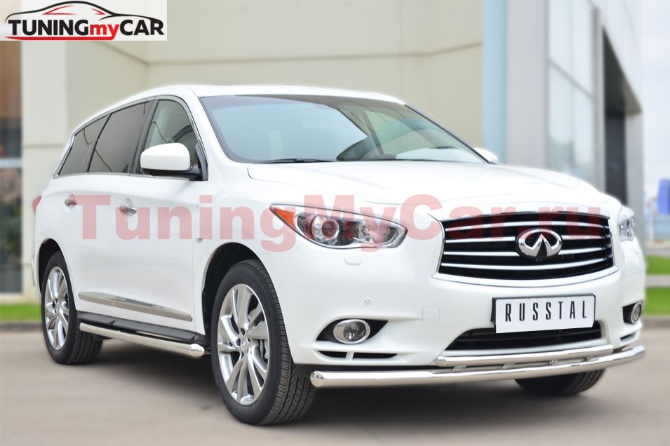 Пороги труба D63 (Вариант 1) (Гибрид) для Infiniti JX35-QX60 2013-