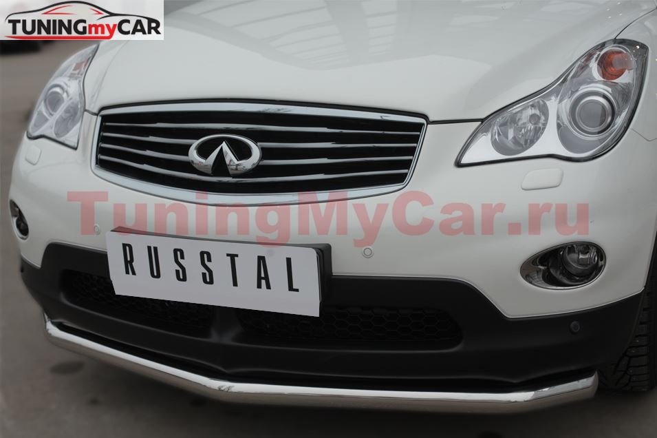 Защита переднего бампера D63 (секции) для Infiniti QX50 2014-