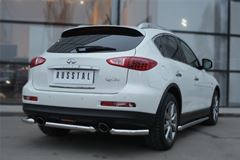 Защита заднего бампера уголки D63(секции) для Infiniti QX50 2014-