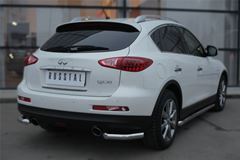 Защита заднего бампера уголки D63(секции) для Infiniti QX50 2014-