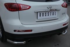 Защита заднего бампера уголки D63(секции) для Infiniti QX50 2014-