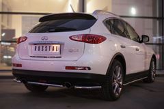 Защита заднего бампера уголки D42 (секции) для Infiniti QX50 2014-