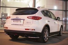 Защита заднего бампера уголки D42 (секции) для Infiniti QX50 2014-