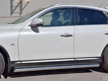 Пороги труба D63 секция для Infiniti QX50 2016