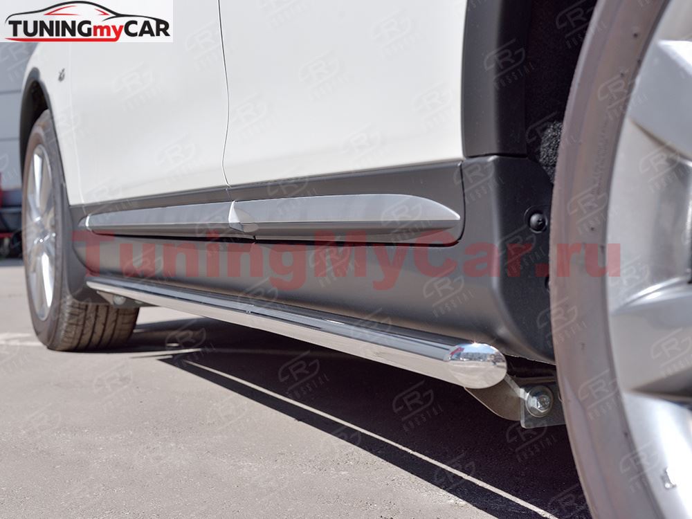Пороги труба D42 секция для Infiniti QX50 2016