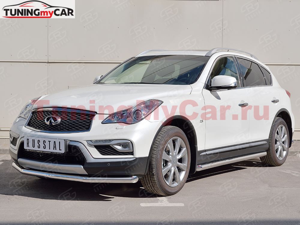 Защита переднего бампера D63 секция для Infiniti QX50 2016