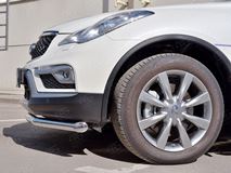 Защита переднего бампера D63 секция для Infiniti QX50 2016