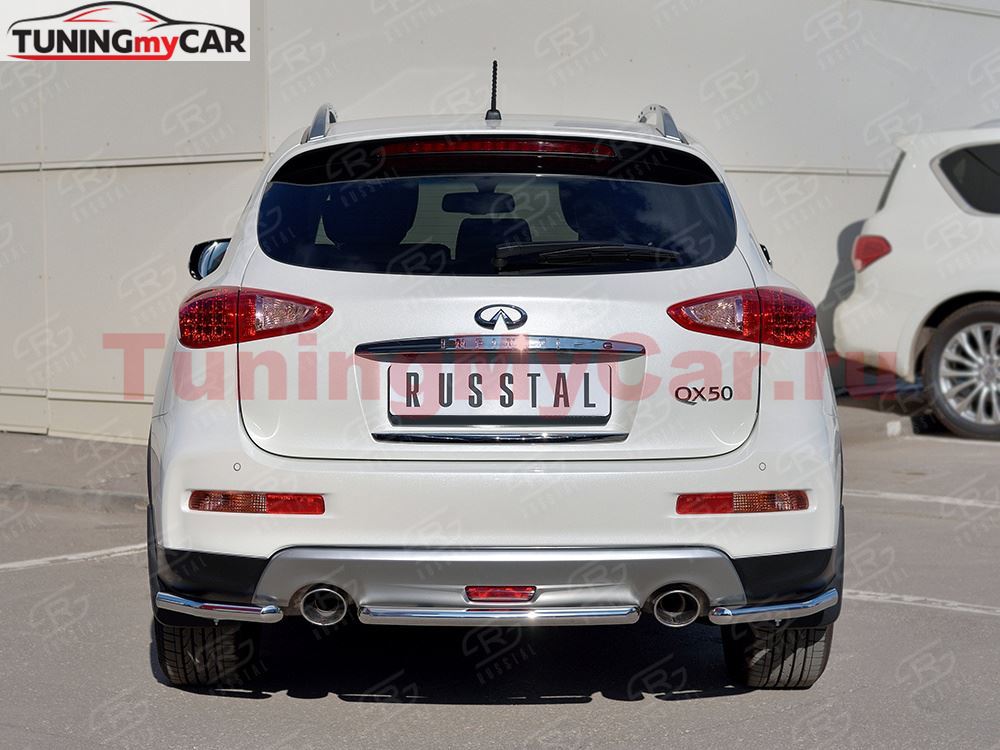 Защита заднего бампера D42 дуга для Infiniti QX50 2016