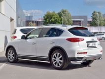 Защита заднего бампера уголки D63 секция для Infiniti QX50 2016