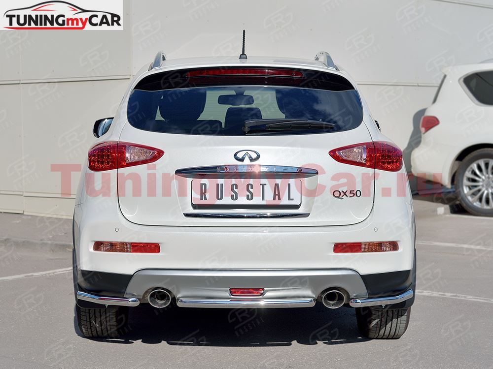 Защита заднего бампера уголки D42 секция для Infiniti QX50 2016