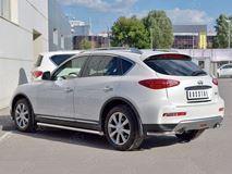 Защита заднего бампера уголки D42 секция для Infiniti QX50 2016