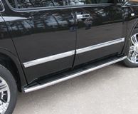 Пороги труба D42 (по колесной базе) для Infiniti QX56 2004-2009