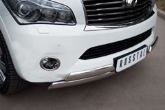 Защита переднего бампера D75х42/(75х42)х2 с подъемом для Infiniti QX56 2010-