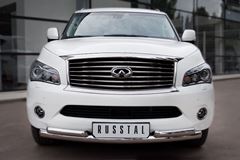 Защита переднего бампера D76/63х2 для Infiniti QX56 2010-