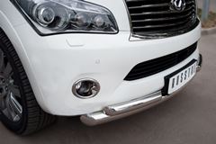 Защита переднего бампера D76/63х2 для Infiniti QX56 2010-