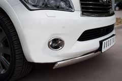 Защита переднего бампера D75х42 овал для Infiniti QX56 2010-