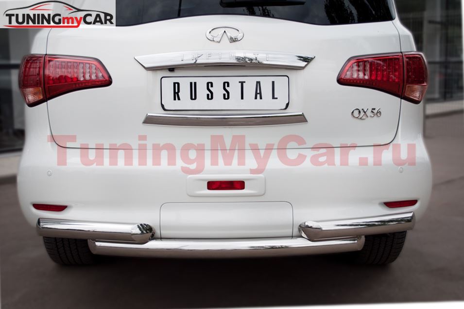 Защита заднего бампера D76/76х2 для Infiniti QX56 2010-
