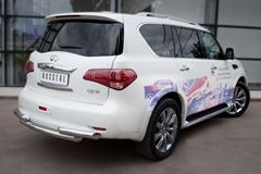 Защита заднего бампера D76/76х2 для Infiniti QX56 2010-