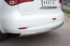 Защита заднего бампера D75х42 овал для Infiniti QX56 2010-