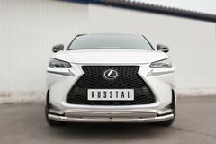 Защита переднего бампера D63 (секции) D75X42 (дуга) для Lexus NX 200t F Sport 2015-