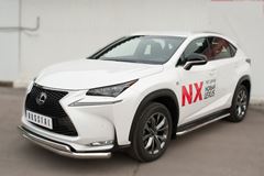 Защита переднего бампера D63 (секции) D75X42 (дуга) для Lexus NX 200t F Sport 2015-