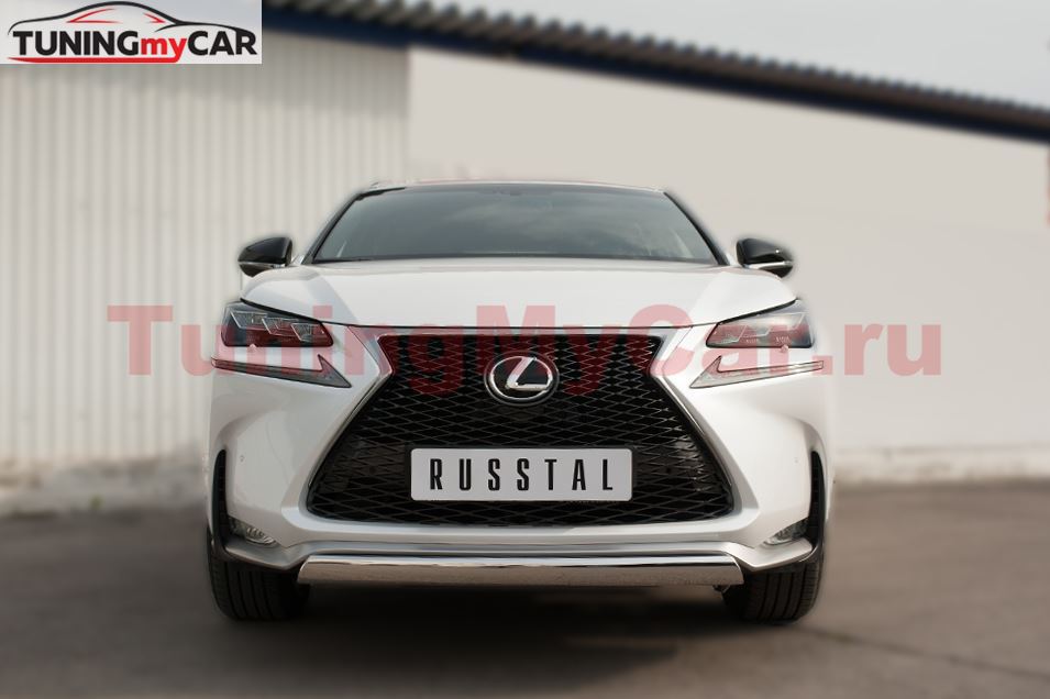 Защита переднего бампера D75х42 (дуга) для Lexus NX 200t F Sport 2015-