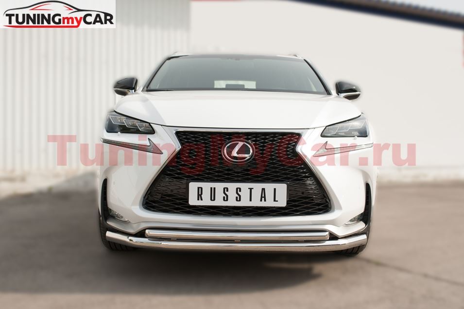 Защита переднего бампера D63 (секции) D42 (дуга) для Lexus NX 200t F Sport 2015-