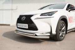 Защита переднего бампера D63 (секции) D42 (дуга) для Lexus NX 200t F Sport 2015-