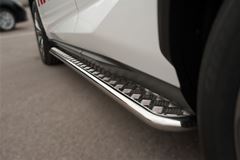 Пороги труба D42 с листом (вариант 2) для Lexus NX 200t F Sport 2015-