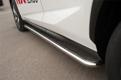 Пороги труба D42 с листом (вариант 1) для Lexus NX 200t F Sport 2015-