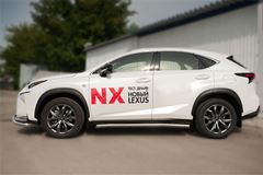 Пороги труба D63 (вариант 1) для Lexus NX 200t F Sport 2015-