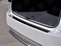 Накладка на задний бампер (лист нерж зеркальный) для Lexus RX200t 2015-