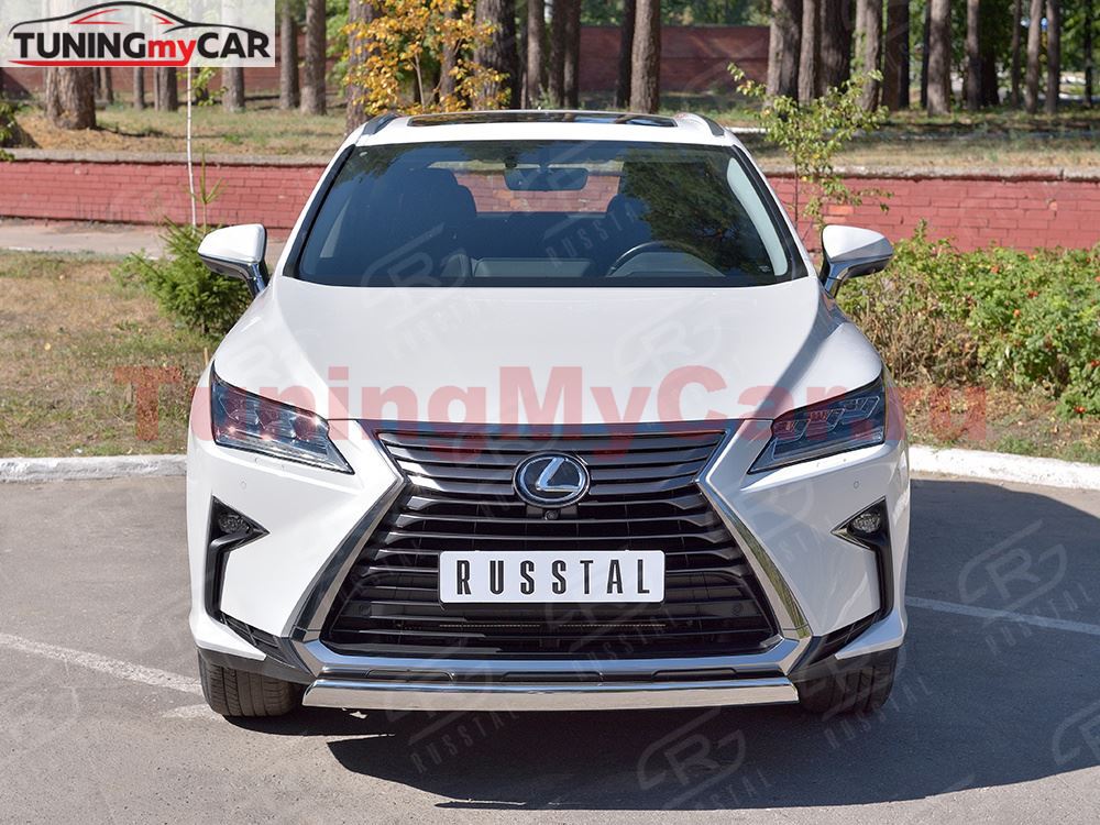 Защита переднего бампера 75х42 дуга для Lexus RX200t 2015-