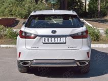 Защита заднего бампера 75х42 дуга для Lexus RX200t 2015-
