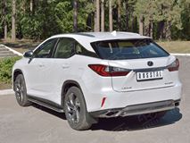 Защита заднего бампера 75х42 дуга для Lexus RX200t 2015-