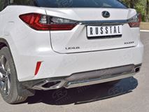 Защита заднего бампера 75х42 дуга для Lexus RX200t 2015-