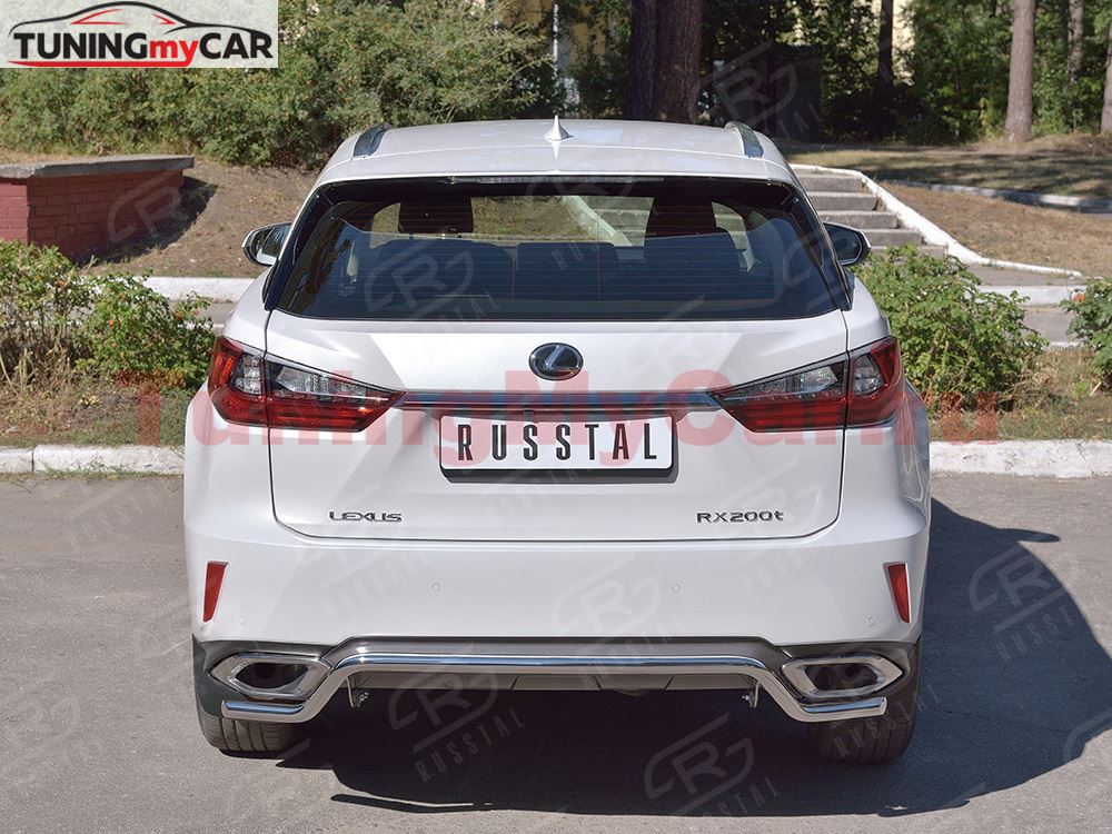 Защита заднего бампера D42 волна для Lexus RX200t 2015-
