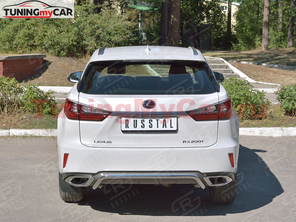 Защита заднего бампера D42 волна под машину для Lexus RX200t 2015-