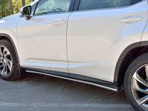 Пороги труба D42 секция (вариант 1) для Lexus RX200t 2015-