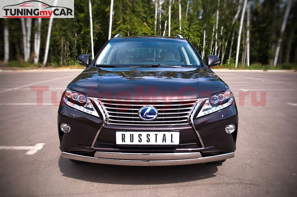 Защита переднего бампера D75х42/75х42 овалы для Lexus RX 270/350/450 2009-