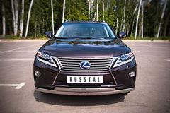 Защита переднего бампера D75х42/75х42 овалы для Lexus RX 270/350/450 2009-