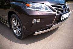 Защита переднего бампера D75х42/75х42 овалы для Lexus RX 270/350/450 2009-