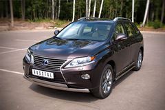 Защита переднего бампера D75х42/75х42 овалы для Lexus RX 270/350/450 2009-